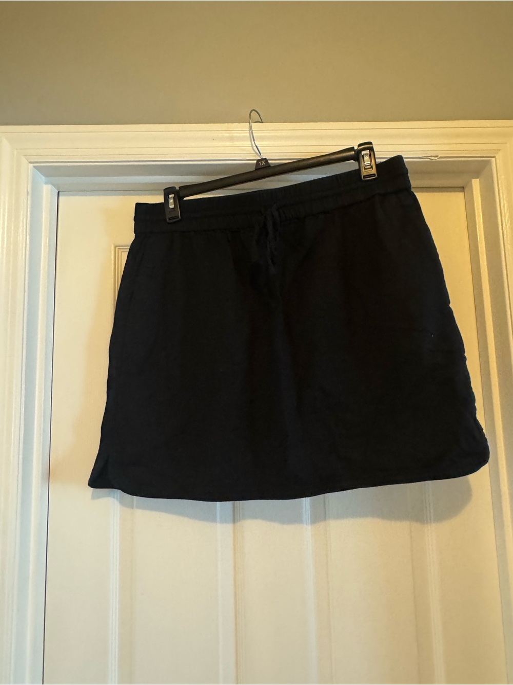 LOFT Black Mini Skirt with Drawstring